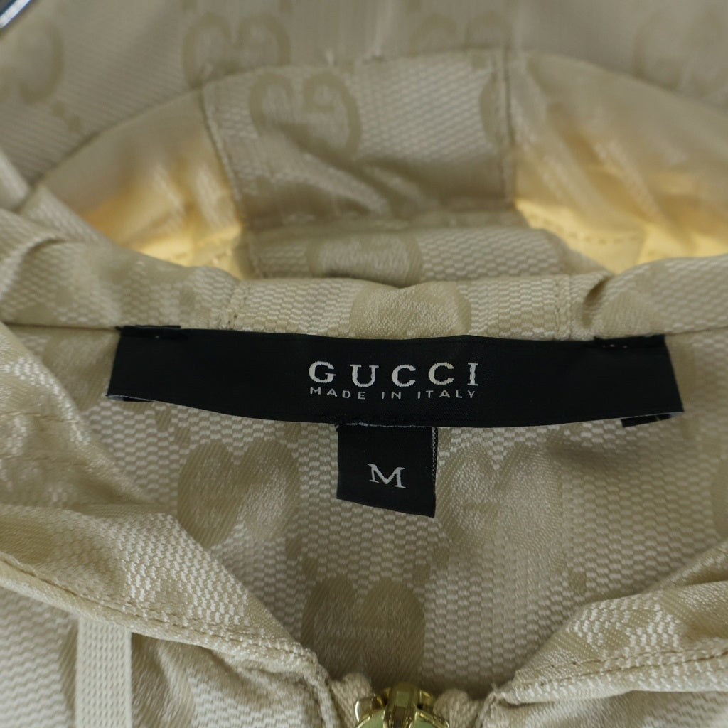 GUCCI(グッチ) フーデットブルゾン GGスプリーム ナイロンジップアップパーカー アイボリー レディース