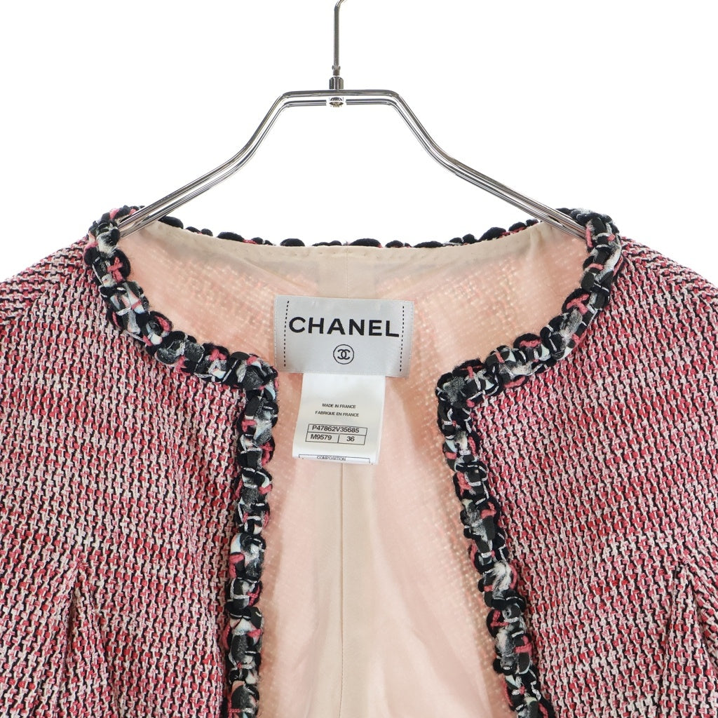 CHANEL(シャネル) ボレロ ジャケット ショート丈 ツイード ピンク P47862 レディース