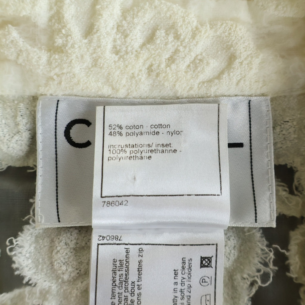CHANEL(シャネル) シースルーパイル地ライダースジャケット ホワイト P34725V23580 レディース