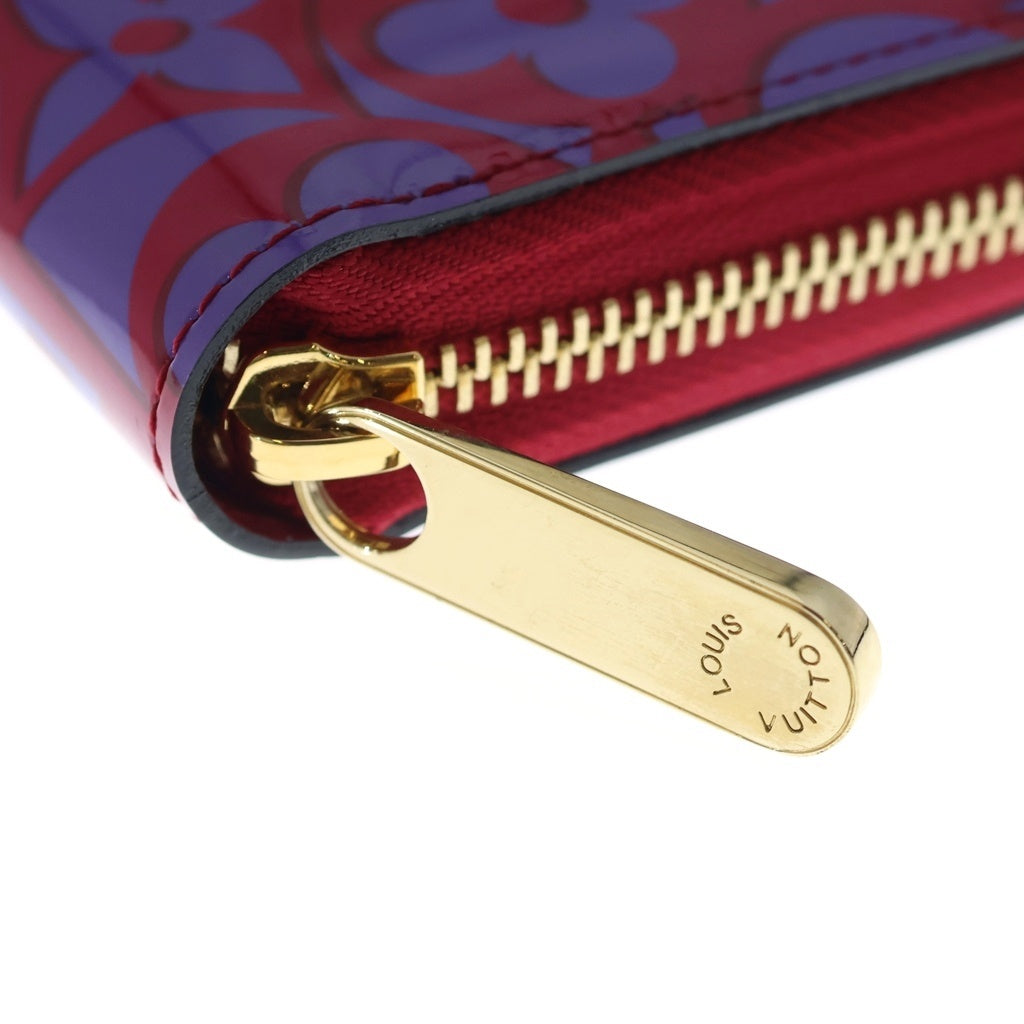 LOUIS VUITTON(ルイヴィトン) ヴェルニ スイートモノグラム ローズアンディアン ジッピーウォレット 長財布 レッド/パープル M90123 レディース