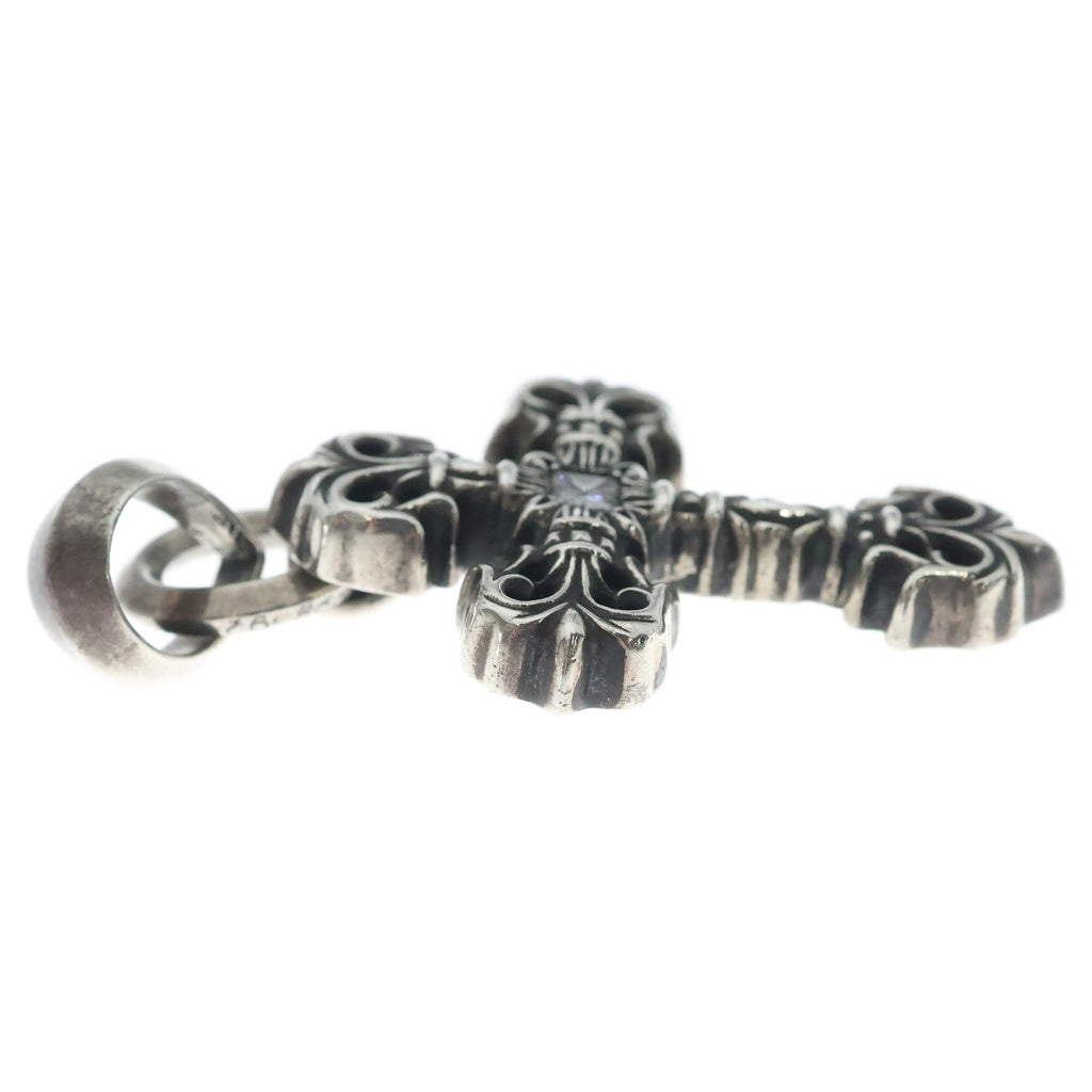 CHROME HEARTS(クロムハーツ) FILIG CROSS-XSM W BALE フィリグリークロスXS PAVEダイヤ Wベイル ネックレストップ シルバー