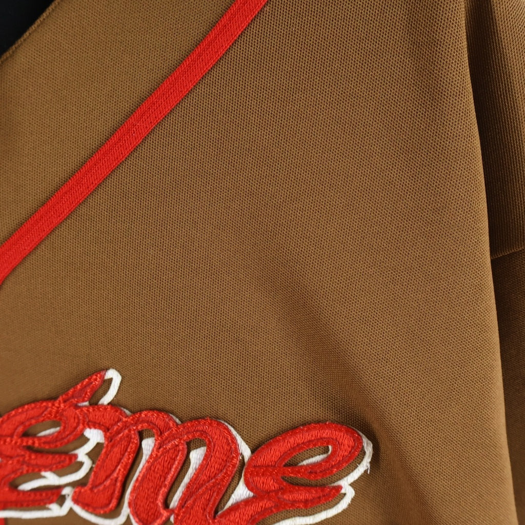 SUPREME(シュプリーム) 22SS Baseball Jersey Hooded Sweatshirt ベースボール ジャージー フーデット スウェット シャツ プルオーバーパーカー ブラウン/ブラック