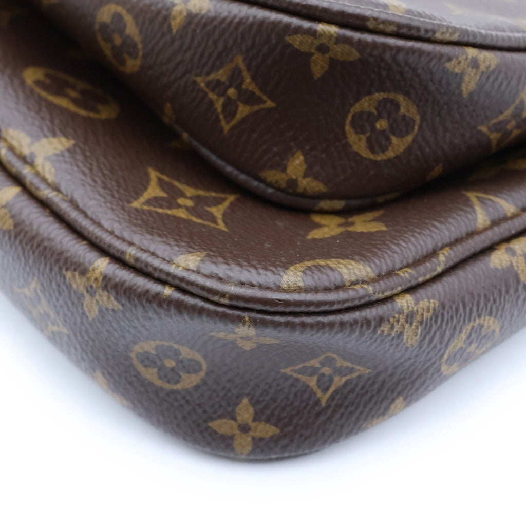 LOUIS VUITTON(ルイヴィトン) モノグラム ミュルティポシェット アクセソワール ショルダーバッグ ブラウン PVCレザー RFID M44840 レディース