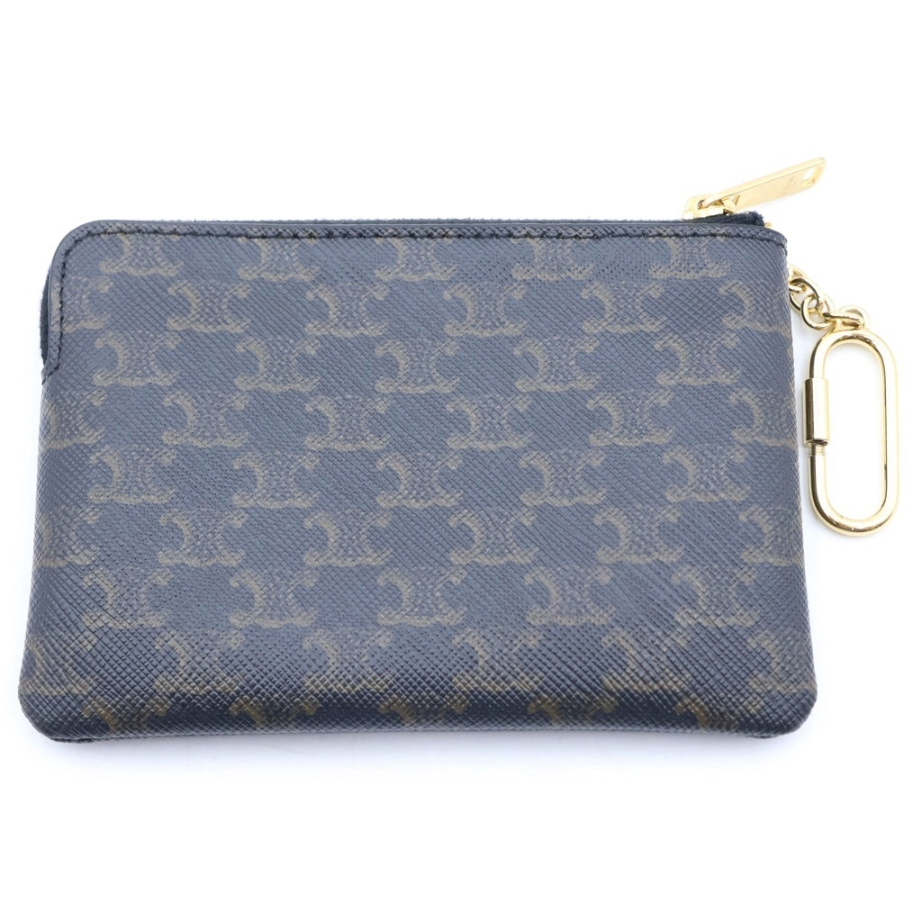 CELINE(セリーヌ) トリオンフ コインパース キーリング付き キーケース ブラック/ブラウン レディース