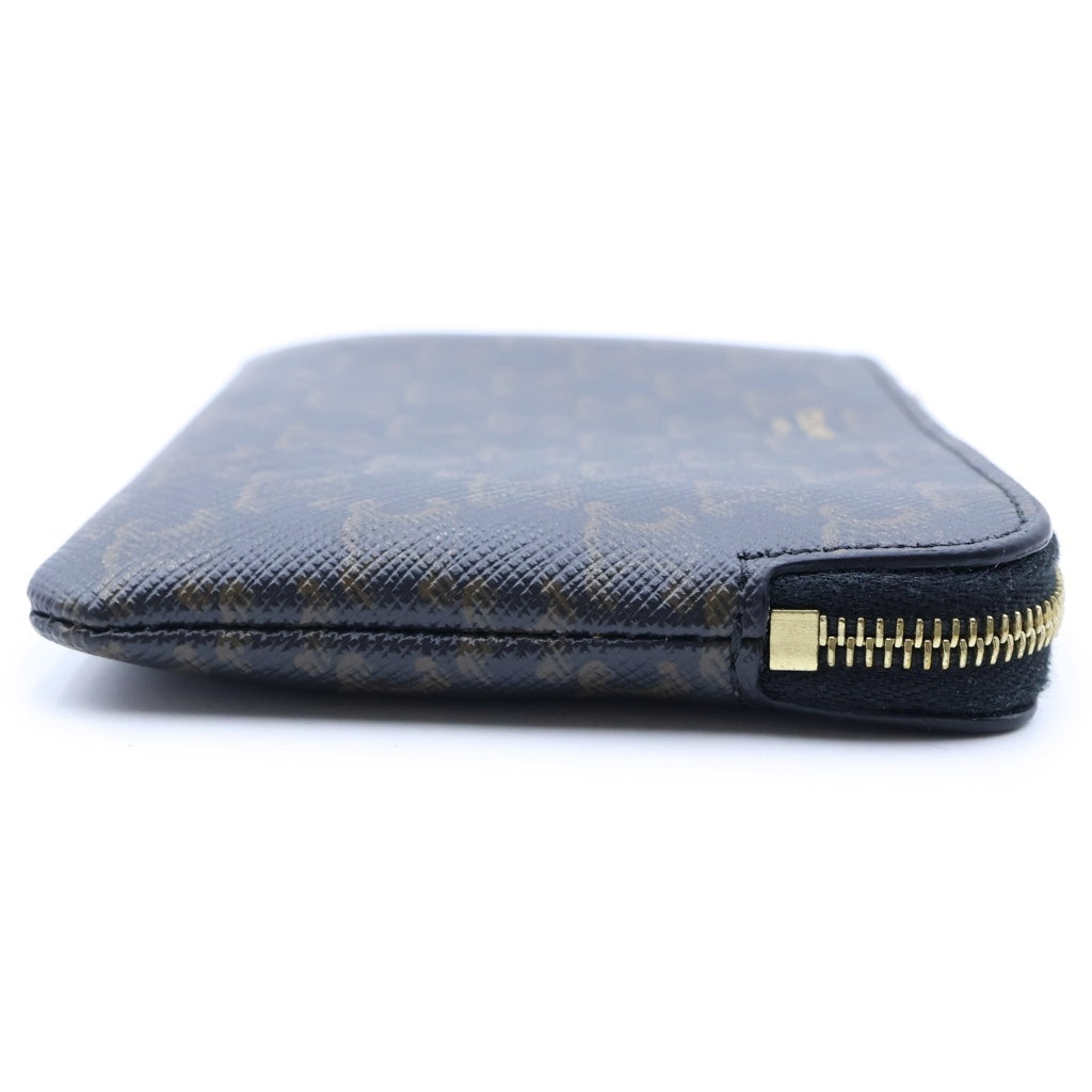 CELINE(セリーヌ) トリオンフ コインパース キーリング付き キーケース ブラック/ブラウン レディース