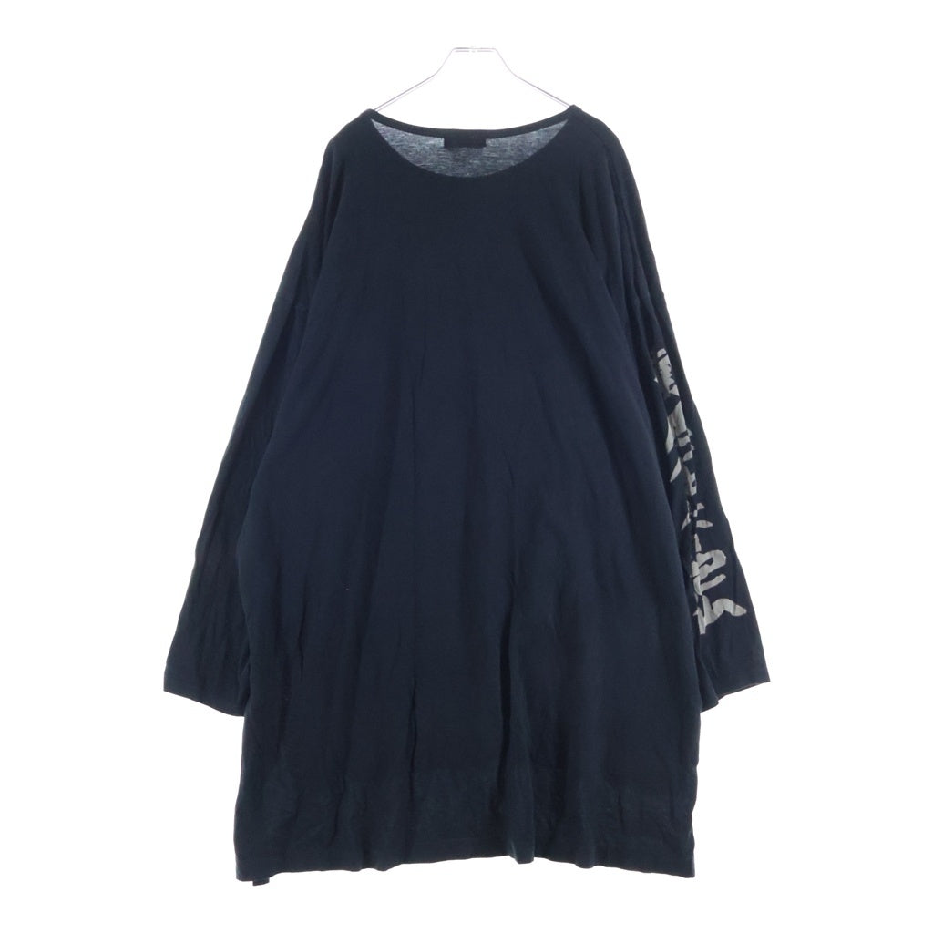 Yohji Yamamoto POUR HOMME(ヨウジヤマモト プールオム) サイドプリント 長袖シャツ カットソー ブラック HW-T09-071
