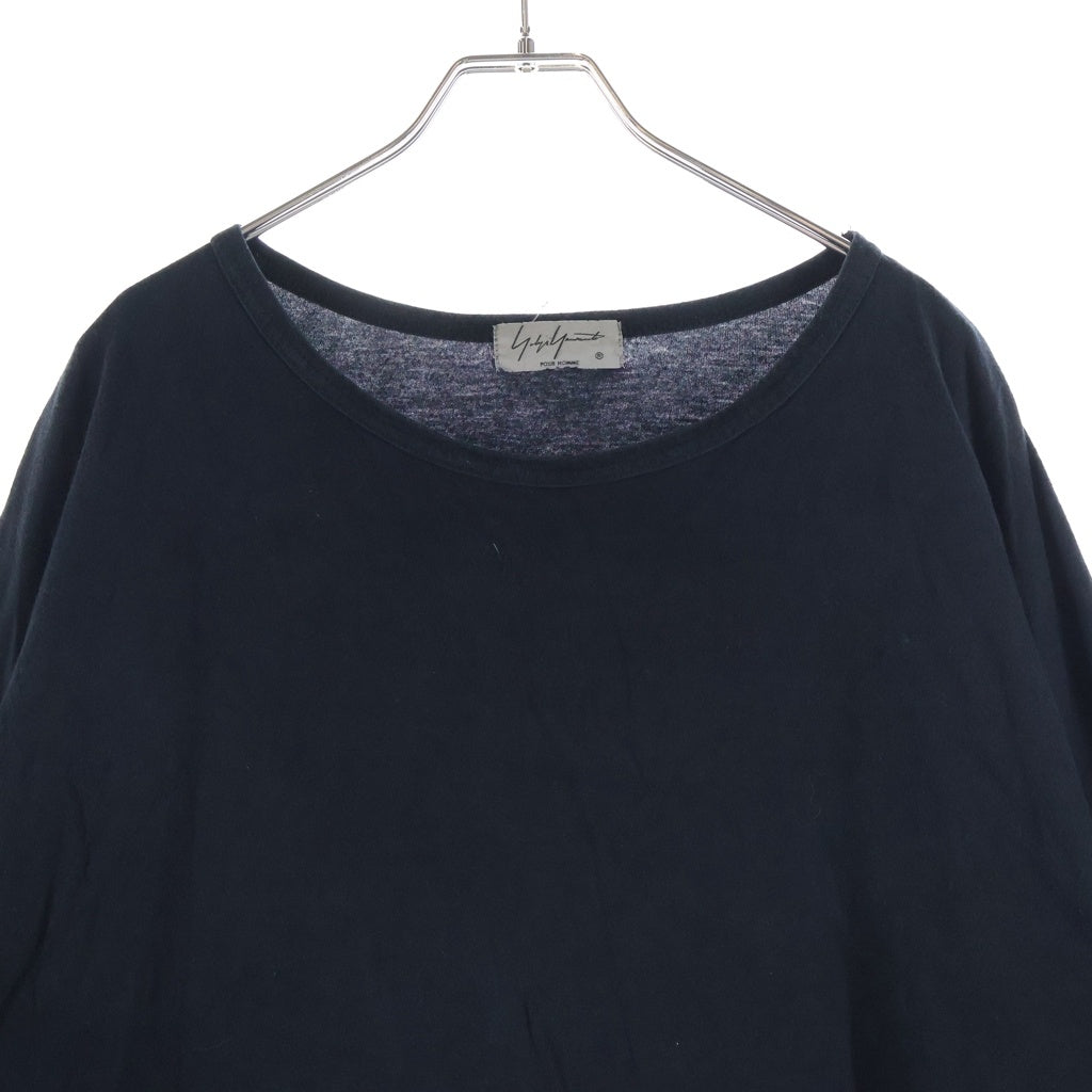 Yohji Yamamoto POUR HOMME(ヨウジヤマモト プールオム) サイドプリント 長袖シャツ カットソー ブラック HW-T09-071
