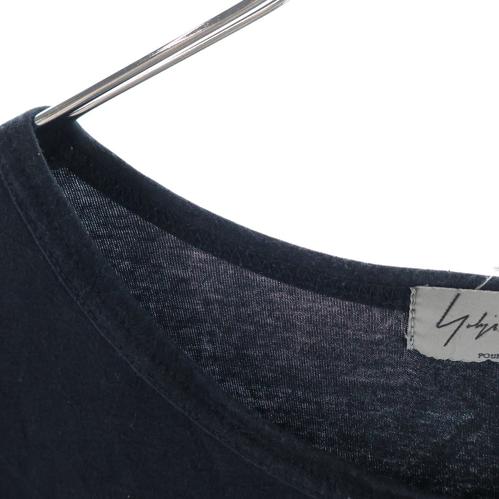 Yohji Yamamoto POUR HOMME(ヨウジヤマモト プールオム) サイドプリント 長袖シャツ カットソー ブラック HW-T09-071