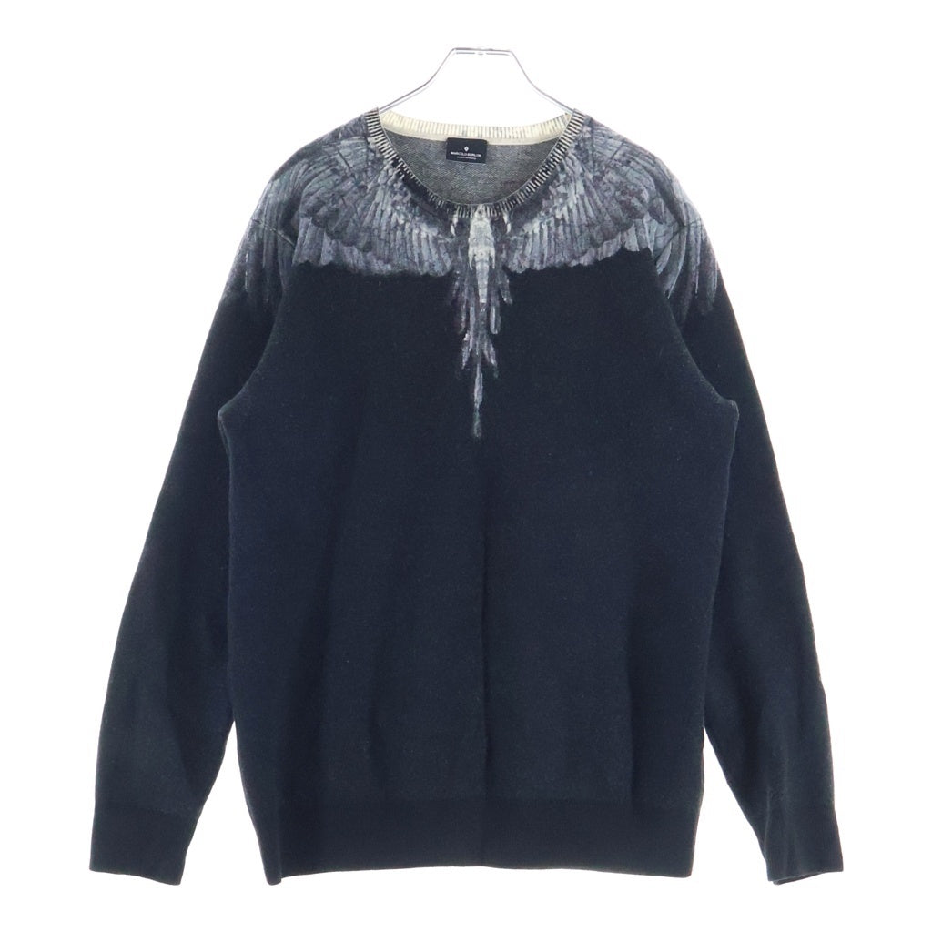 MARCELO BURLON(マルセロバーロン) 長袖ニット ブラック×ホワイト CMHA009F17520091