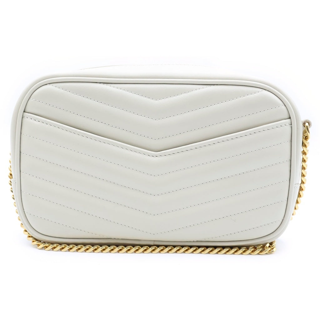 YVES SAINT LAURENT(イヴサンローラン) ルー カメラバッグ チェーンショルダーバッグ アイボリー レザー 748849 ゴールド金具 レディース