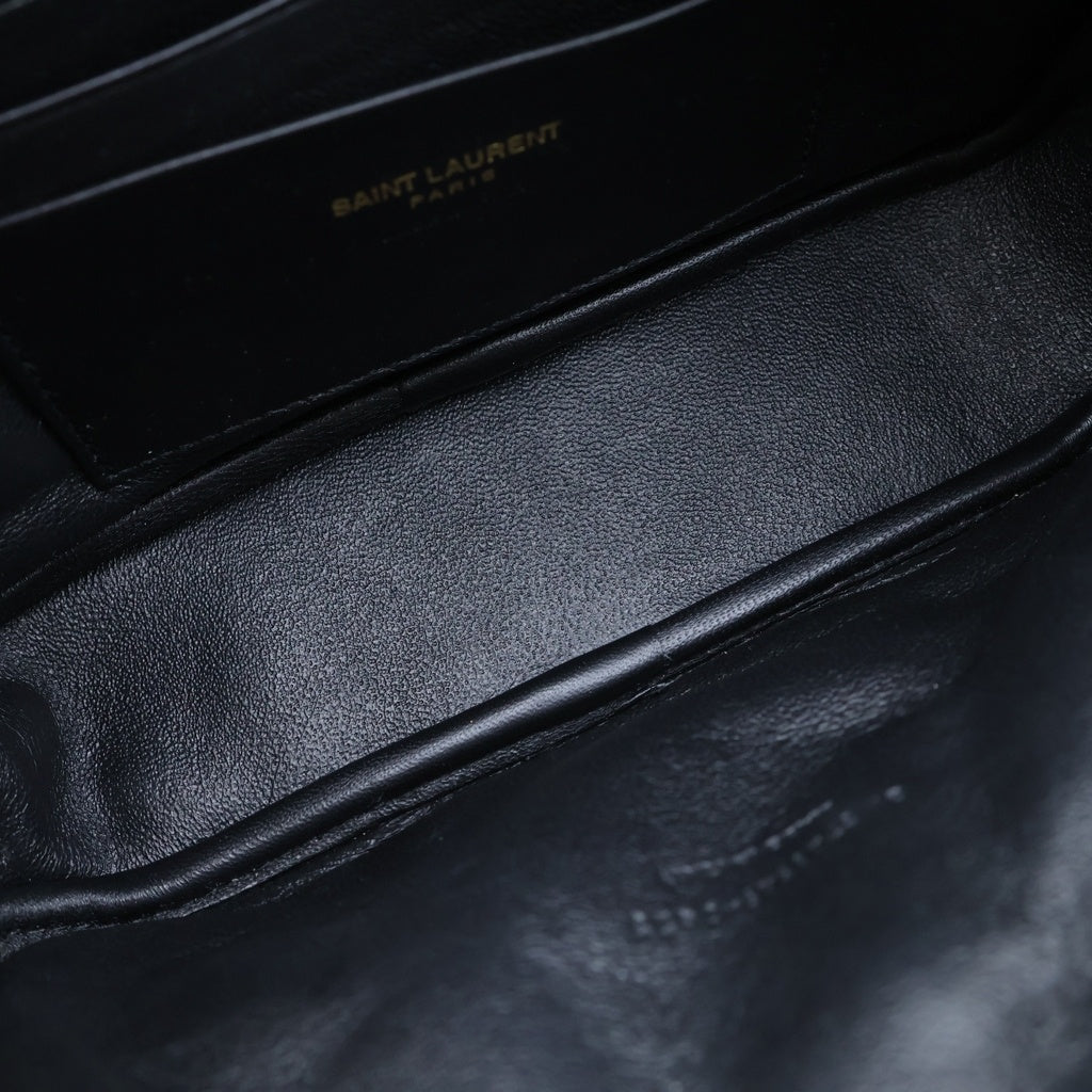 YVES SAINT LAURENT(イヴサンローラン) ルー カメラバッグ チェーンショルダーバッグ アイボリー レザー 748849 ゴールド金具 レディース