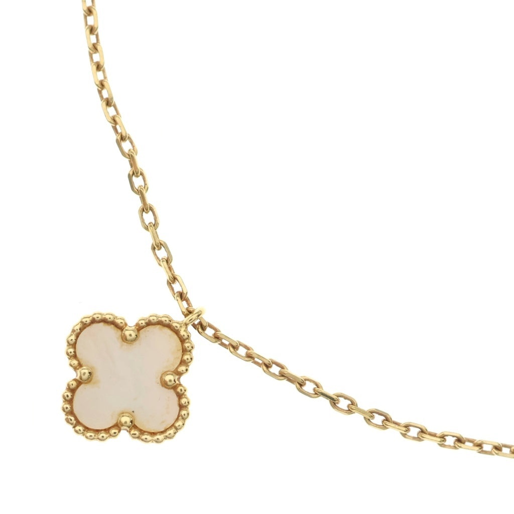 Van Cleef & Arpels(ヴァンクリーフアンドアーペル) スウィートアルハンブラ マザーオブパール ネックレス チェーン Au750YG イエローゴールド/ホワイト VCARF69100 レディース