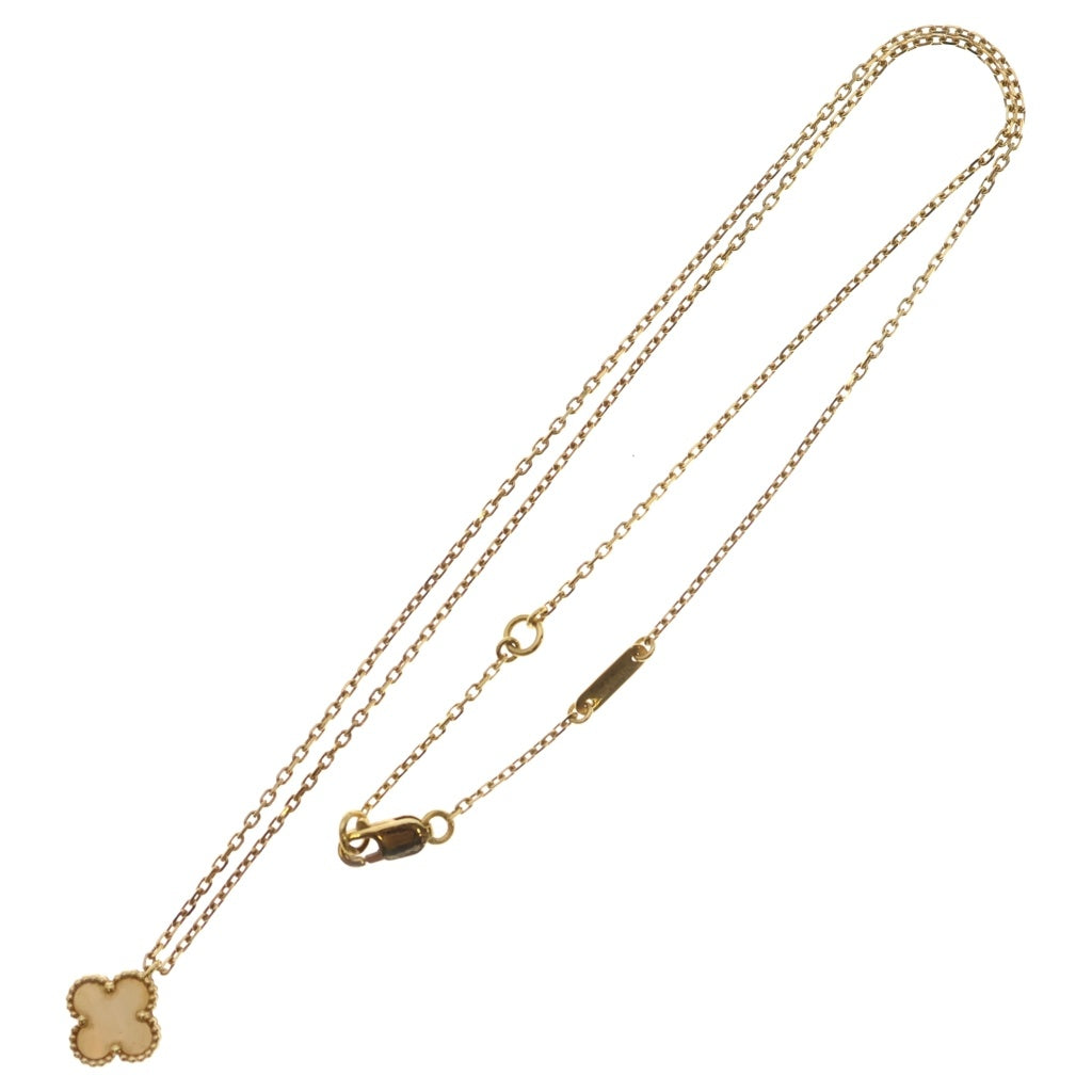 Van Cleef & Arpels(ヴァンクリーフアンドアーペル) スウィートアルハンブラ マザーオブパール ネックレス チェーン Au750YG イエローゴールド/ホワイト VCARF69100 レディース