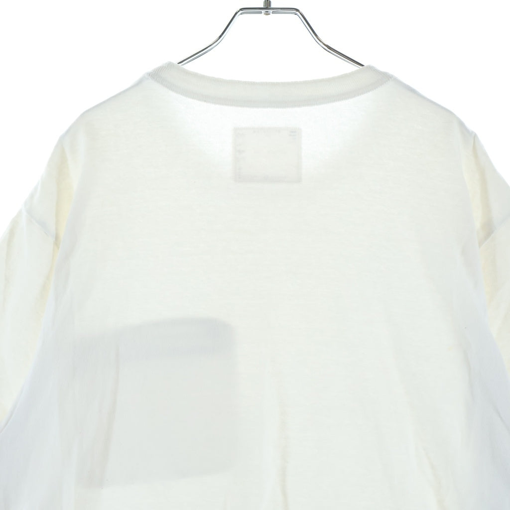 Sacai(サカイ) 21SS Archive Print Mix TEE ジップ装飾 クルーネック 半袖Tシャツカットソー ホワイト 21-02478M