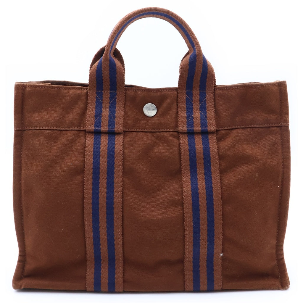 HERMES(エルメス) フールトゥ PM キャンバス トート ハンドバッグ ブラウン