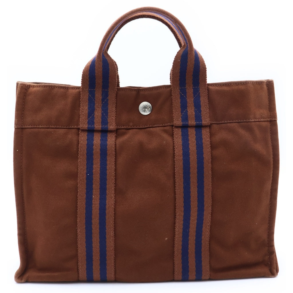 HERMES(エルメス) フールトゥ PM キャンバス トート ハンドバッグ ブラウン