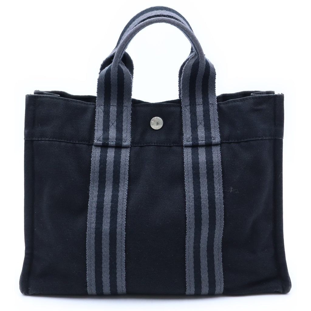 HERMES(エルメス) フールトゥ PM キャンバス トート ハンドバッグ ブラック