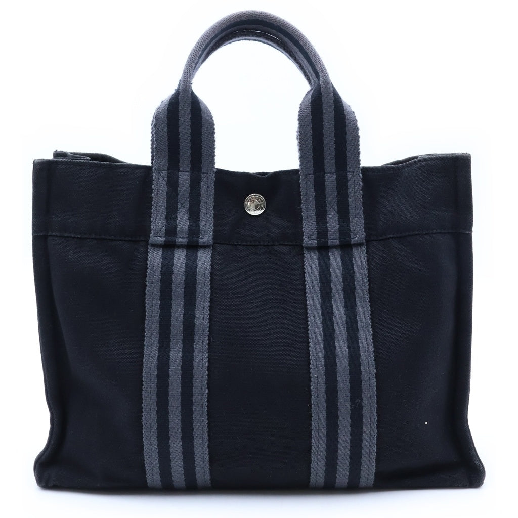 HERMES(エルメス) フールトゥ PM キャンバス トート ハンドバッグ ブラック