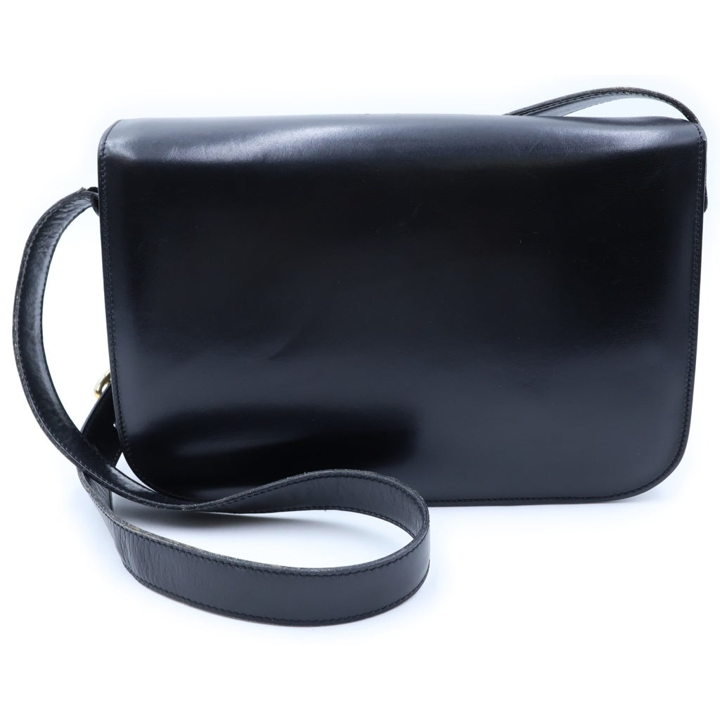 CELINE(セリーヌ) 3連ホースビット レザーショルダーバッグ ブラック レディース