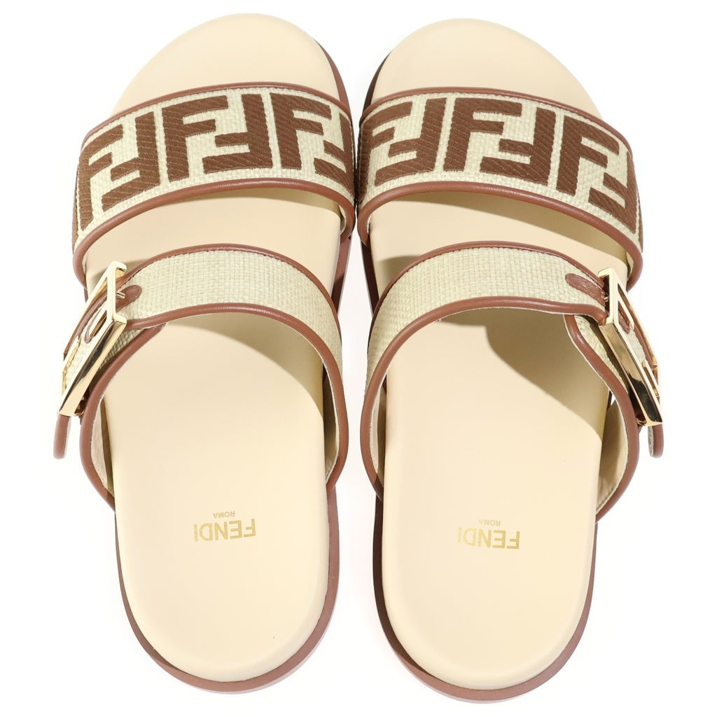 FENDI(フェンディ) フェンディフィール フラット サンダル ベージュ/ブラウン 8X8710 レディース
