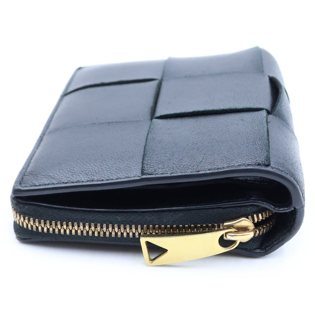 BOTTEGA VENETA(ボッテガヴェネタ) イントレチャート 二つ折り財布 コンパクトウォレット ブラック レディース