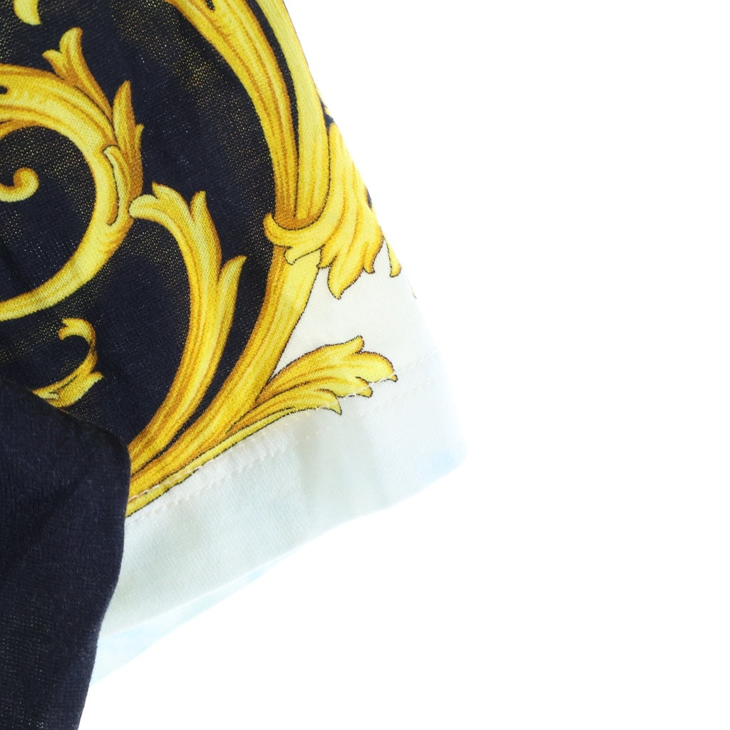 GIANNI VERSACE(ジャンニ ヴェルサーチ) バロック総柄 クルーネック 半袖Tシャツカットソー ゴールド/ホワイト A85764 レディース