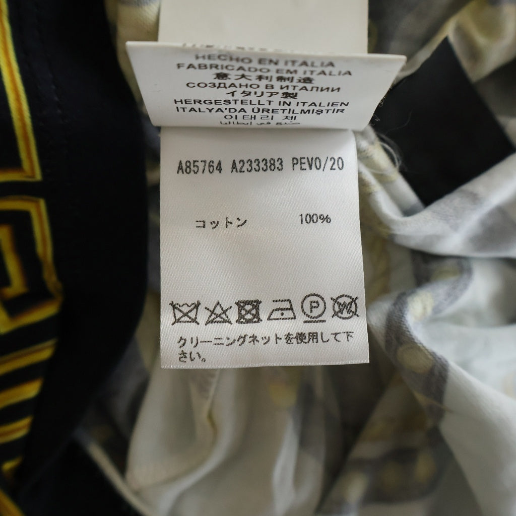 GIANNI VERSACE(ジャンニ ヴェルサーチ) バロック総柄 クルーネック 半袖Tシャツカットソー ゴールド/ホワイト A85764 レディース