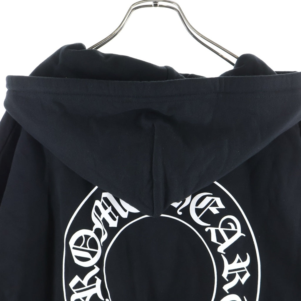 CHROME HEARTS(クロムハーツ) SWTSHRT HD ZIP 袖フローラルバックホースシュー ジップアップ スウェットパーカー ブラック