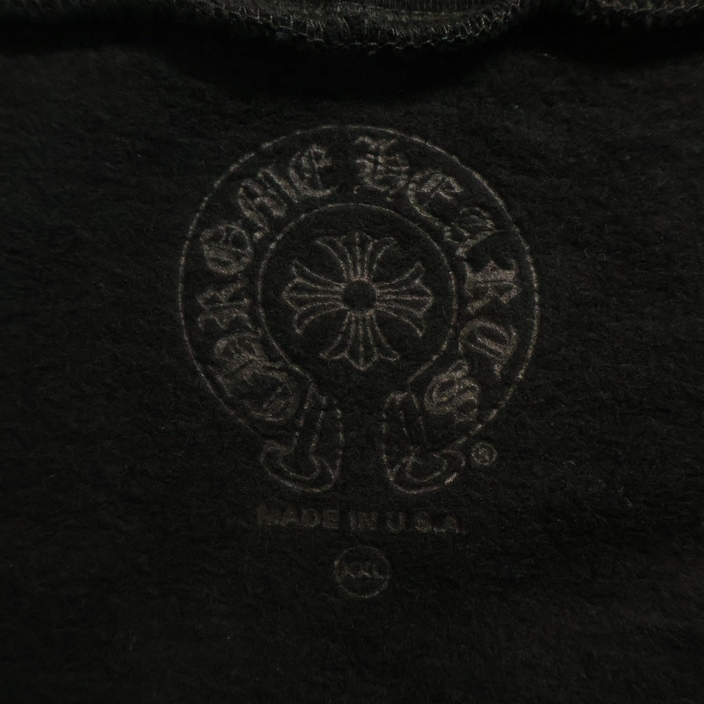 CHROME HEARTS(クロムハーツ) SWTSHRT HD ZIP 袖フローラルバックホースシュー ジップアップ スウェットパーカー ブラック