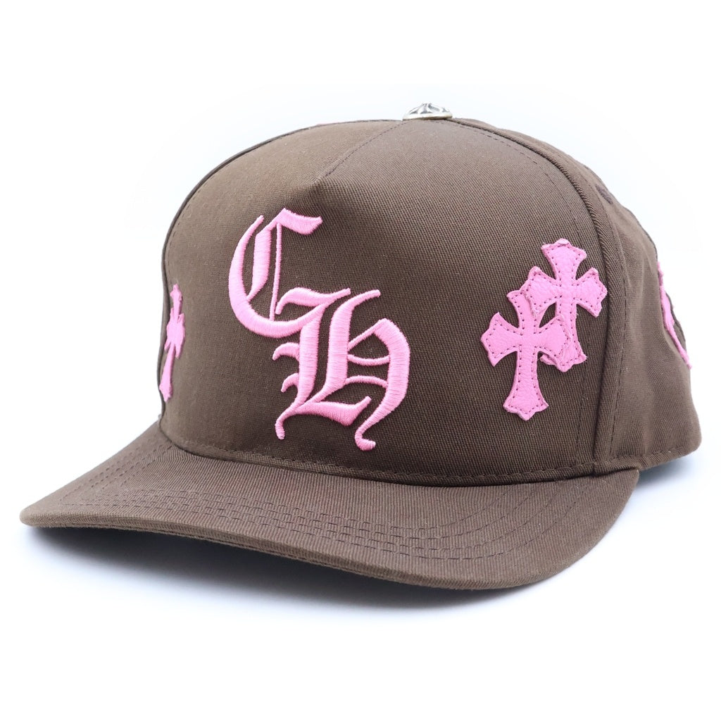 CHROME HEARTS(クロムハーツ) Semetery Cross Patch Trucker Cap セメタリークロスパッチ トラッカーキャップ 帽子 ブラウン/シルバー レディース