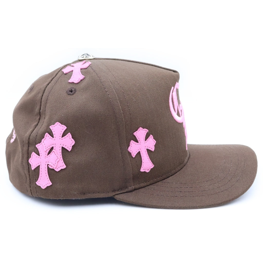 CHROME HEARTS(クロムハーツ) Semetery Cross Patch Trucker Cap セメタリークロスパッチ トラッカーキャップ 帽子 ブラウン/シルバー レディース