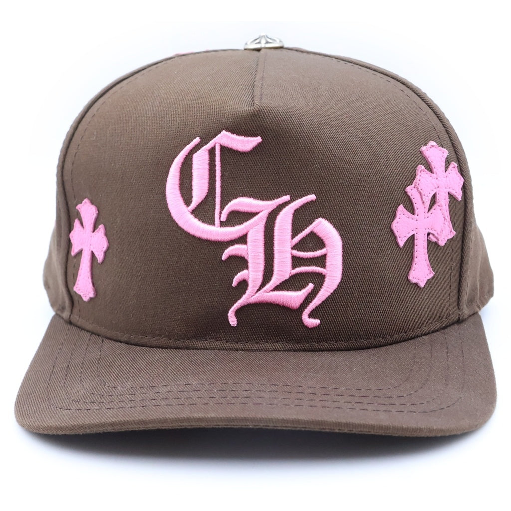 CHROME HEARTS(クロムハーツ) Semetery Cross Patch Trucker Cap セメタリークロスパッチ トラッカーキャップ 帽子 ブラウン/シルバー レディース