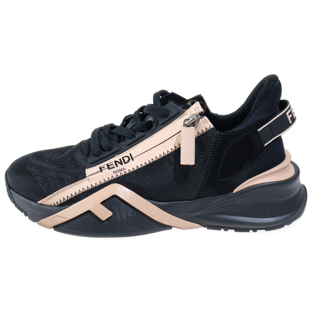 FENDI(フェンディ) FLOW フロー サイドジップ スニーカー スリッポン ローカット ブラック/ピンクベージュ レディース