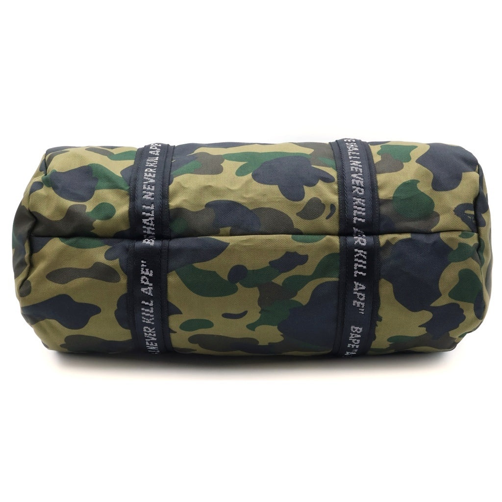 A BATHING APE(アベイシングエイプ) 1ST CAMO DUFFEL BAG カモ柄 ナイロン ダッフル バッグ カーキ