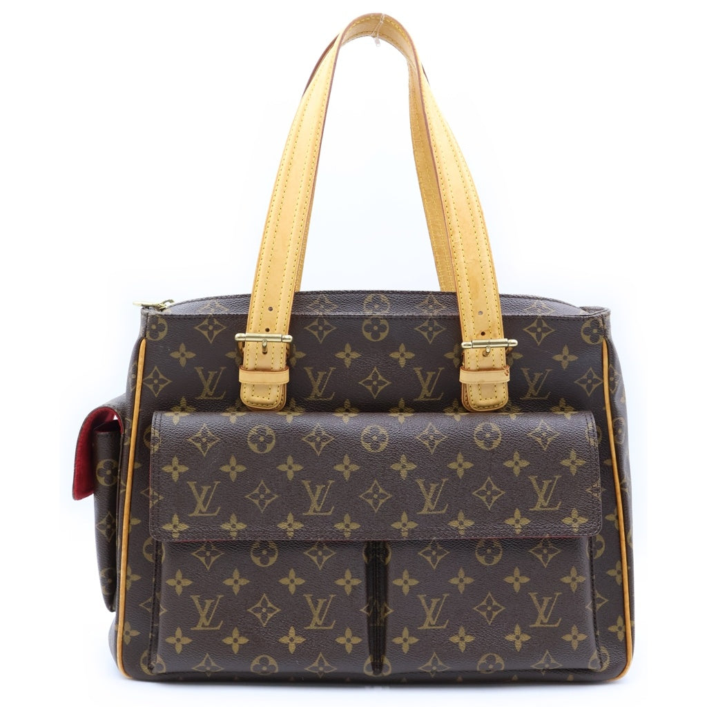 LOUIS VUITTON(ルイヴィトン) モノグラム ミュルティプリシテ ハンドバッグ トートバッグ ブラウン レザー×PVC M51162 ゴールド金具 レディース