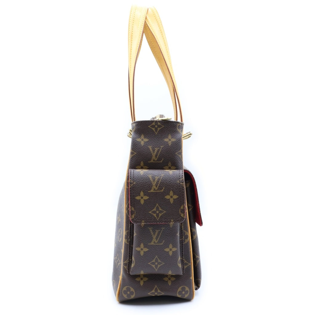 LOUIS VUITTON(ルイヴィトン) モノグラム ミュルティプリシテ ハンドバッグ トートバッグ ブラウン レザー×PVC M51162 ゴールド金具 レディース