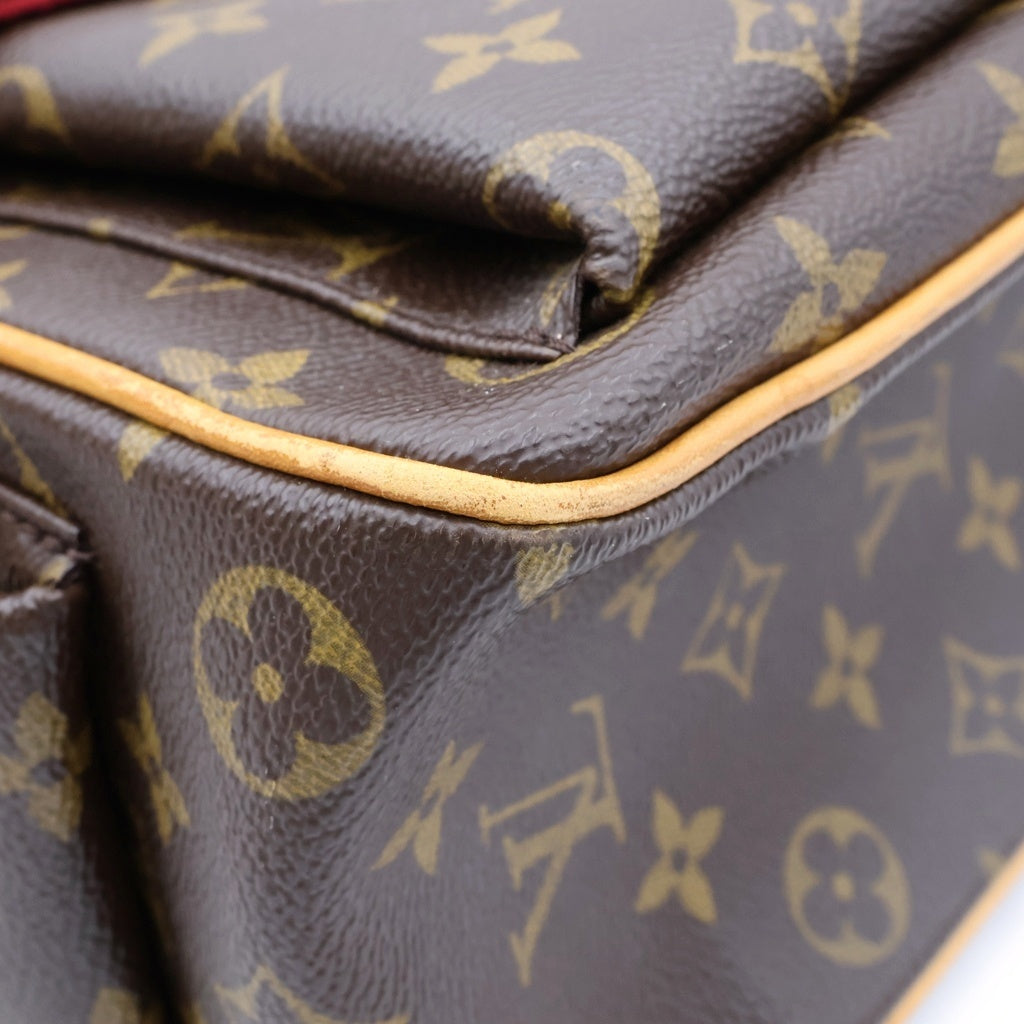 LOUIS VUITTON(ルイヴィトン) モノグラム ミュルティプリシテ ハンドバッグ トートバッグ ブラウン レザー×PVC M51162 ゴールド金具 レディース