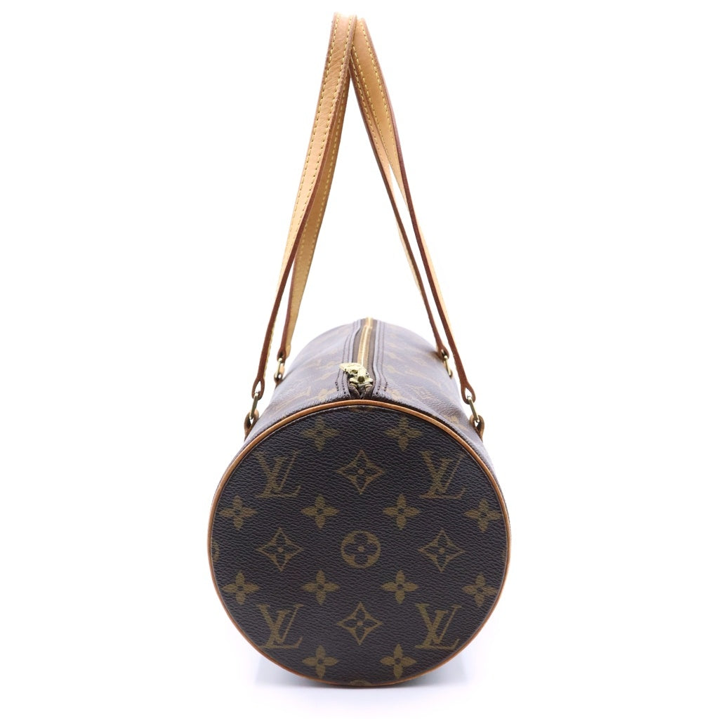 LOUIS VUITTON(ルイヴィトン) モノグラム パピヨン30 ハンドバッグ ボストンバッグ ブラウン レザー×PVC M51385 ゴールド金具 レディース
