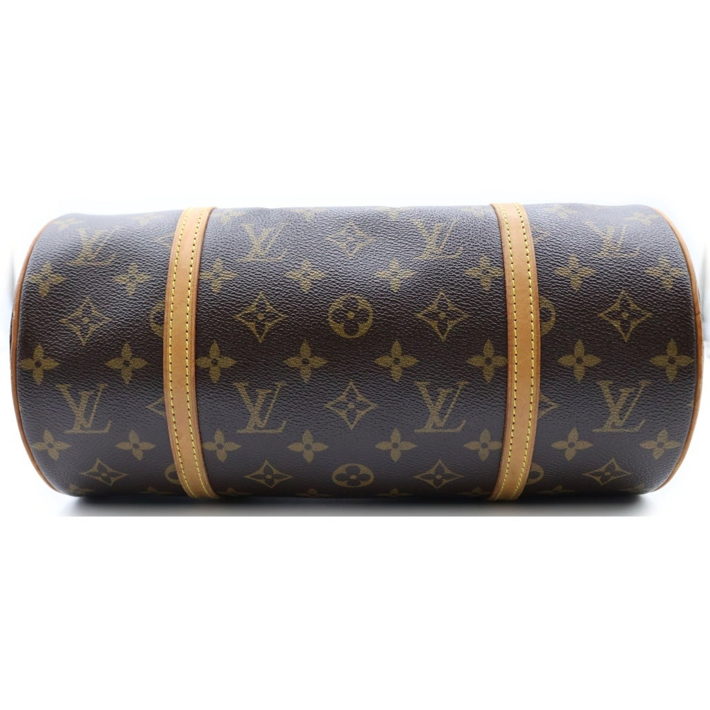 LOUIS VUITTON(ルイヴィトン) モノグラム パピヨン30 ハンドバッグ ボストンバッグ ブラウン レザー×PVC M51385 ゴールド金具 レディース