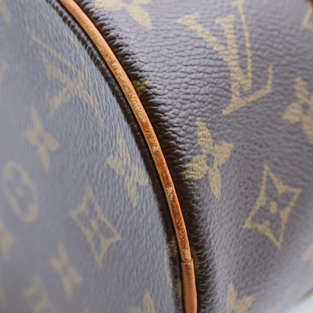LOUIS VUITTON(ルイヴィトン) モノグラム パピヨン30 ハンドバッグ ボストンバッグ ブラウン レザー×PVC M51385 ゴールド金具 レディース