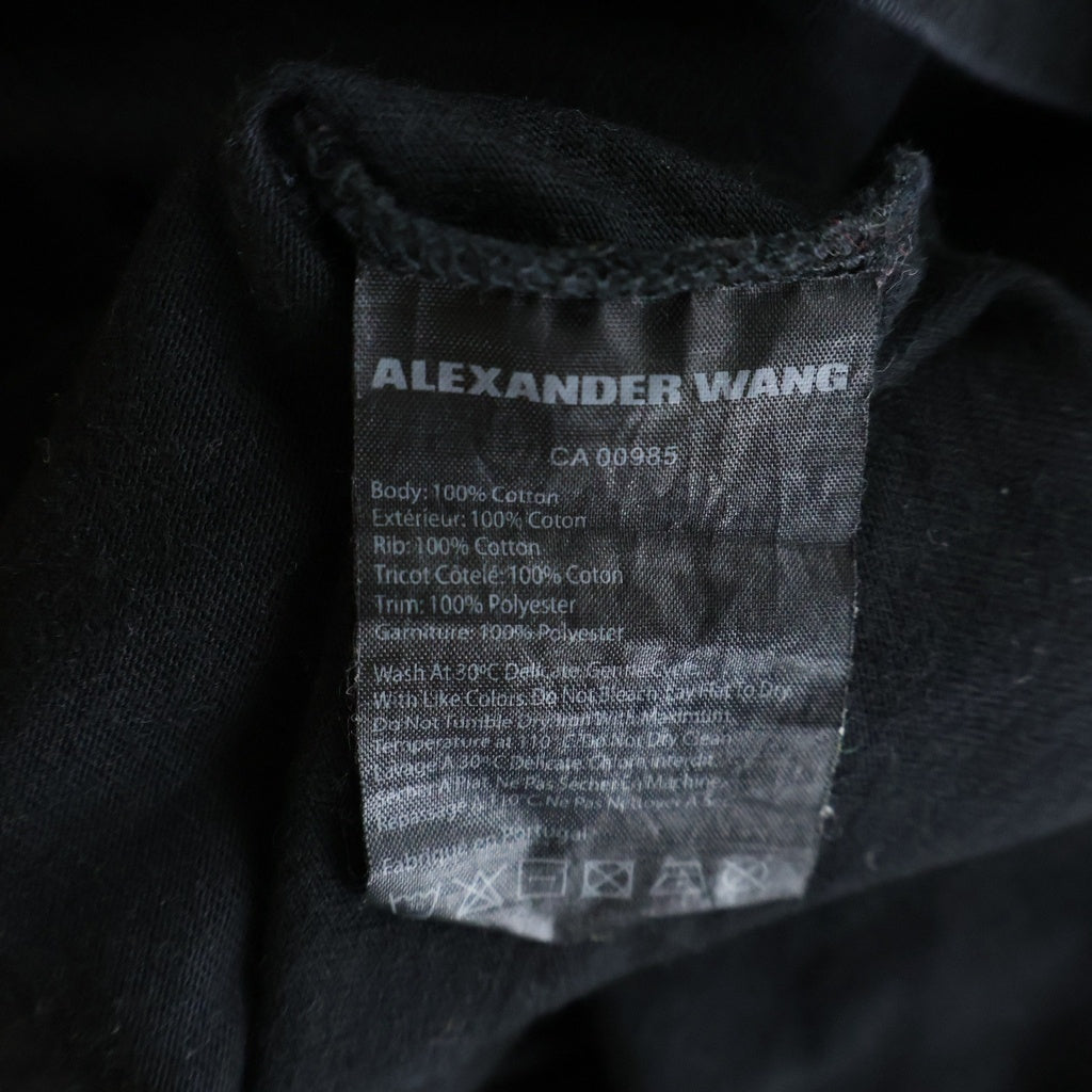 ALEXANDER WANG(アレキサンダーワン) クルーネック 長袖プリントTシャツ ロングTシャツ ブラック CA00985