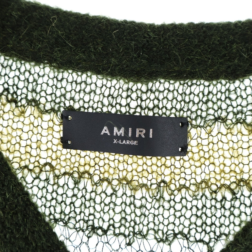 AMIRI(アミリ) ボーダー柄 カーディガン カーキ グリーン PF22WKC005