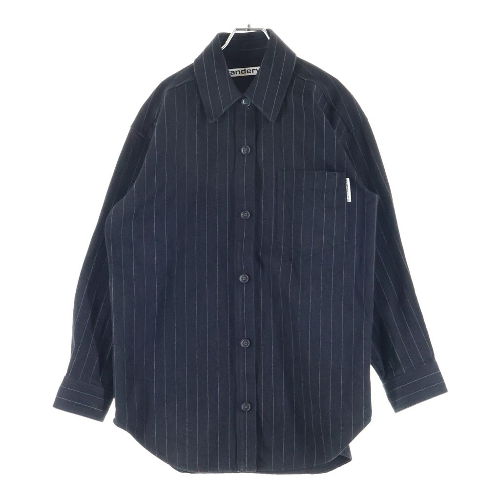 ALEXANDER WANG(アレキサンダーワン) フロントポケットストライプ柄 デニム長袖ジャケット ブラック