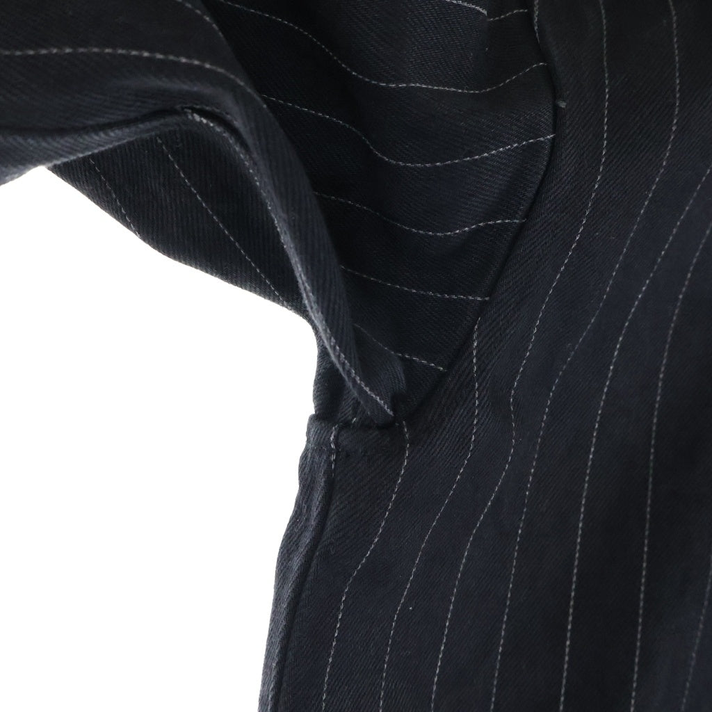 ALEXANDER WANG(アレキサンダーワン) フロントポケットストライプ柄 デニム長袖ジャケット ブラック