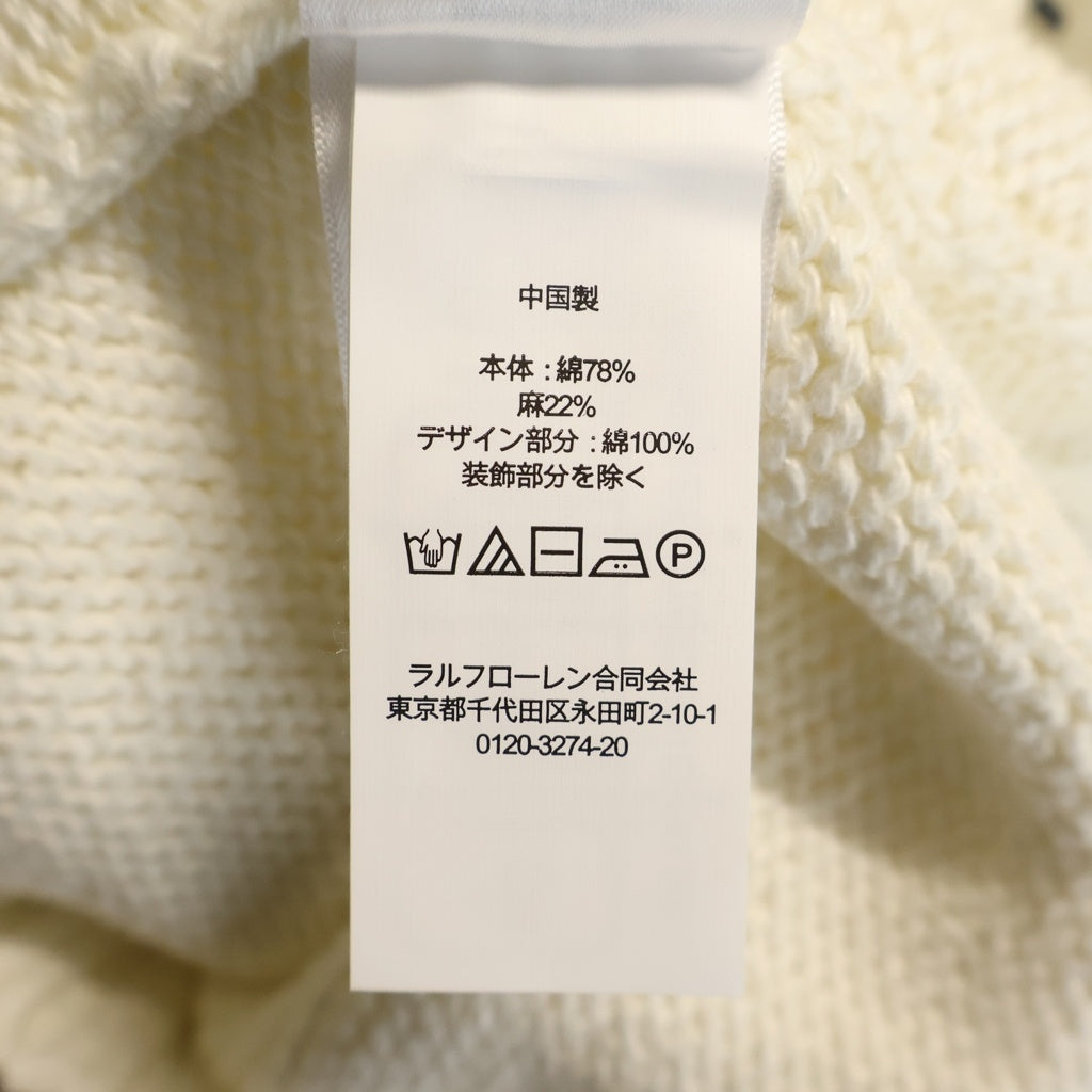 POLO RALPH LAUREN(ポロラルフローレン) Polo ベア フーデッド セーター ニットパーカー フーディー コットン リネン アイボリー WMPOSWENC021303 レディース