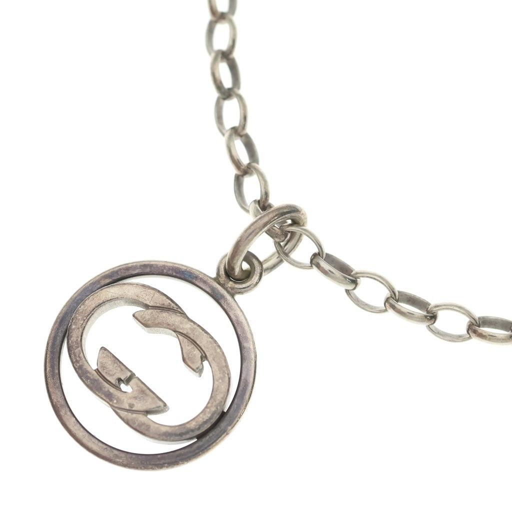 GUCCI(グッチ) GGロゴ チェーン ネックレス ペンダント インターロッキング SV925 シルバー 15.0g レディース