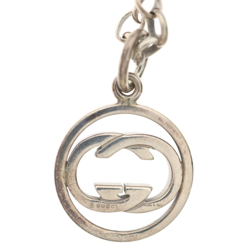 GUCCI(グッチ) GGロゴ チェーン ネックレス ペンダント インターロッキング SV925 シルバー 15.0g レディース