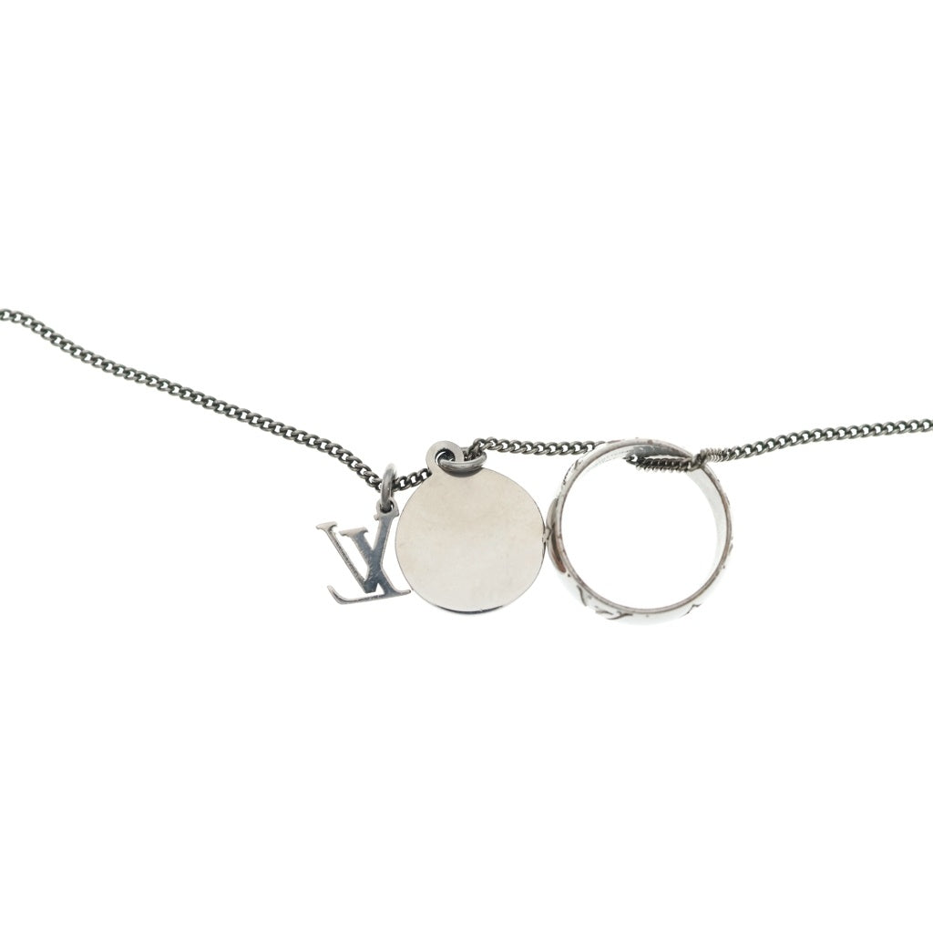 LOUIS VUITTON(ルイヴィトン) モノグラムペンダントトップ リング ネックレス シルバー M62485 OB0291