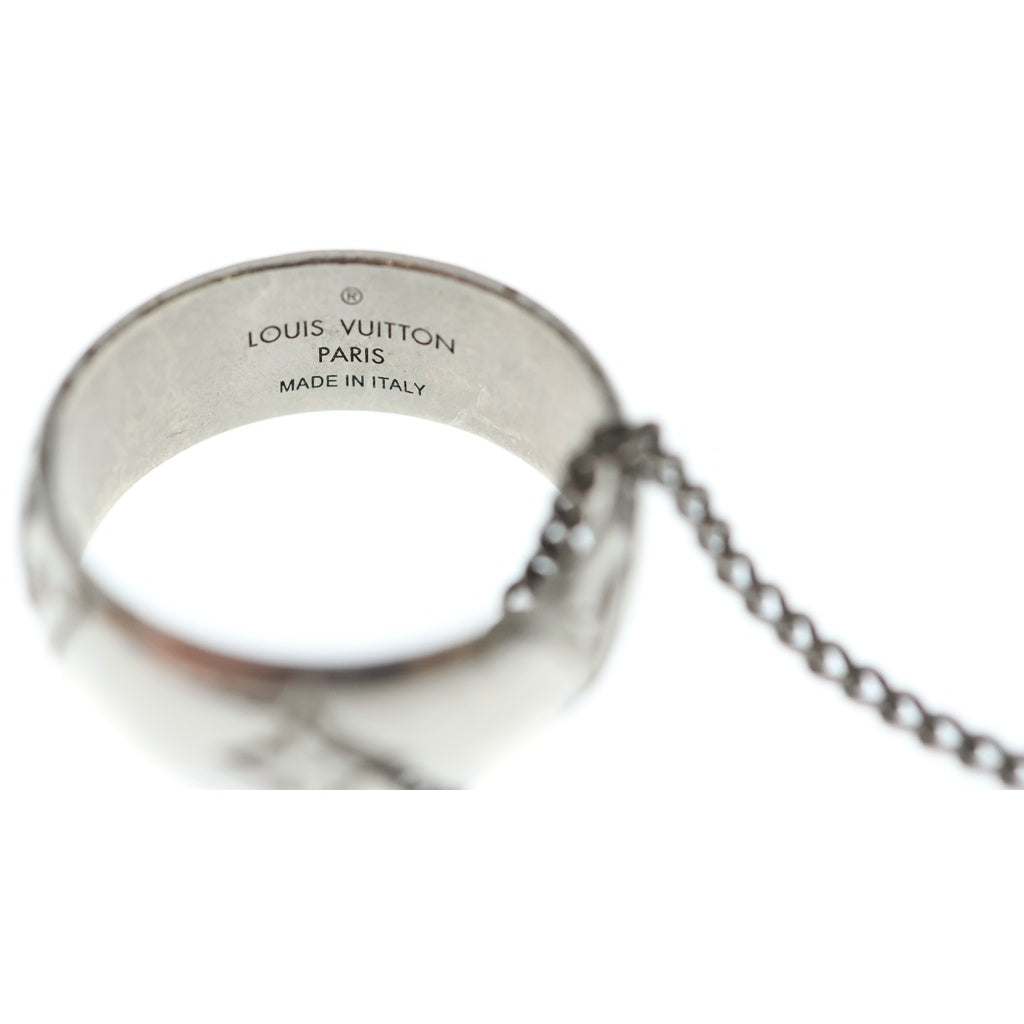 LOUIS VUITTON(ルイヴィトン) モノグラムペンダントトップ リング ネックレス シルバー M62485 OB0291