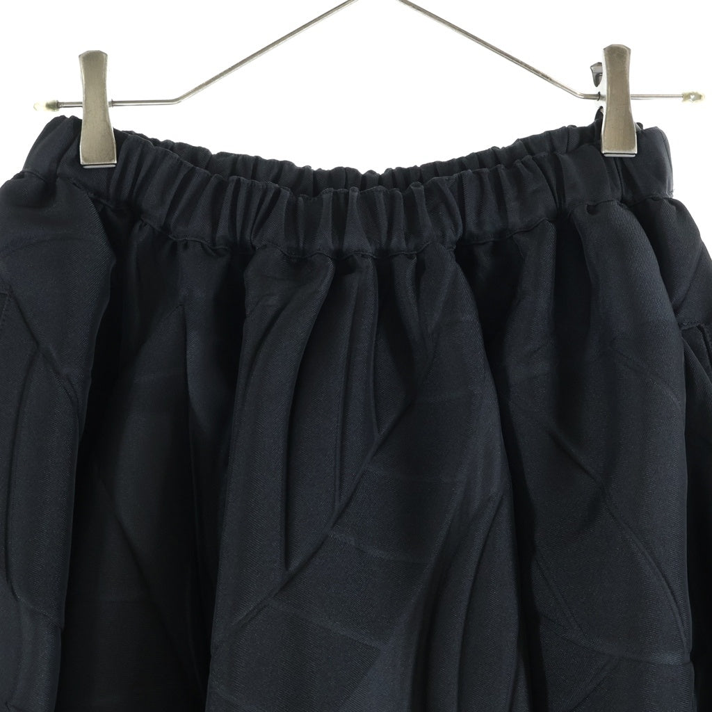 COMME des GARCONS(コムデギャルソン) 22SS リーフ型押し ジャガード ボリューム 変形 バルーンスカート ブラック GI-S012 AD2021 レディース